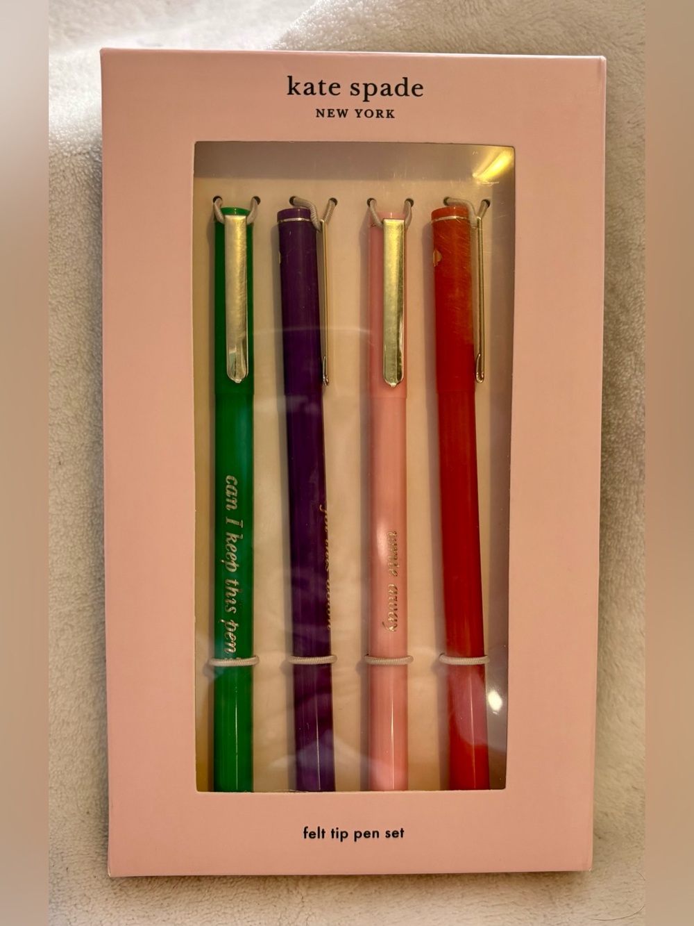 kate spade Felt Tip Pen Set - Green, Purple, Pink, Red